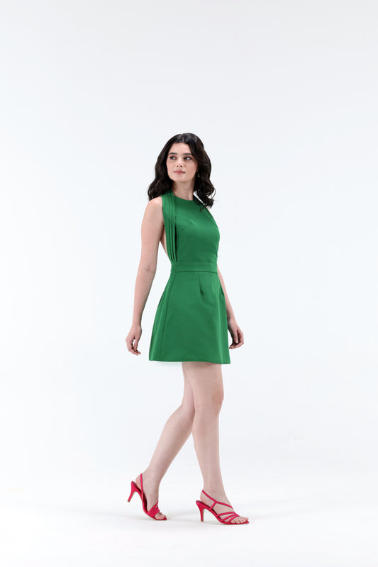 Zelie Pleated Mini Dress