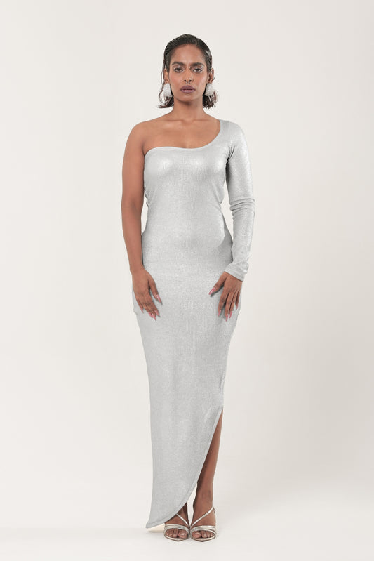 Caroline Silver Midi Dress