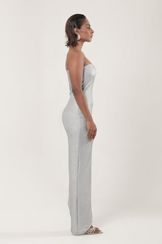 Caroline Silver Midi Dress