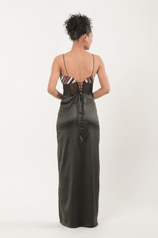 Celeste Petal Corset Maxi Dress