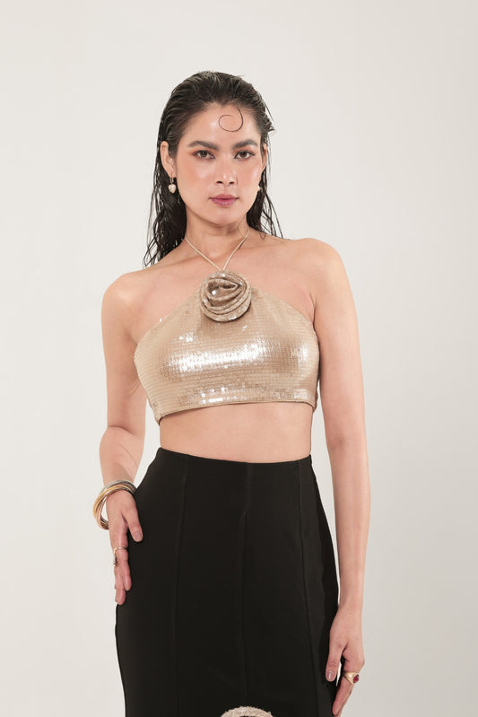 Astrid Sequins Flower Top