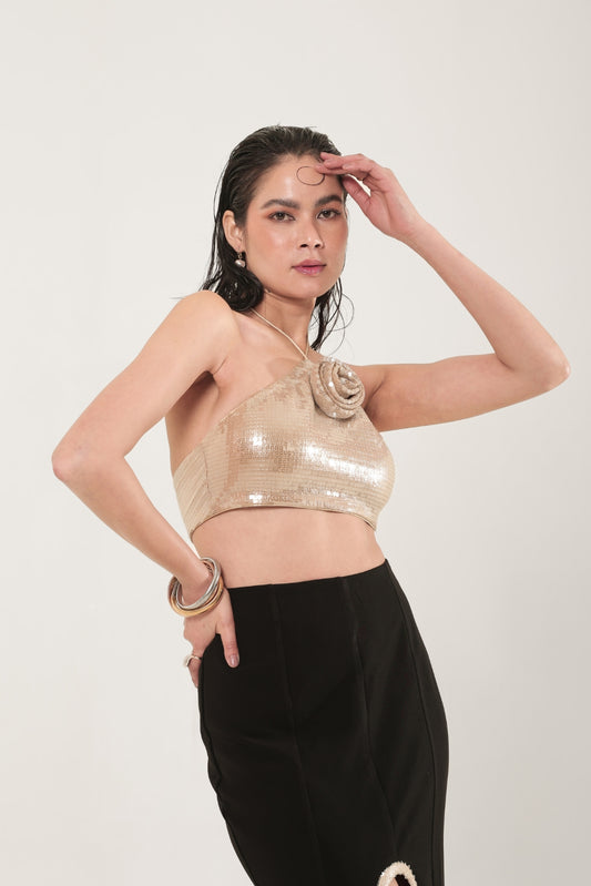 Astrid Sequins Flower Top