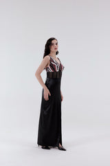 Celeste Petal Corset Maxi Dress