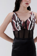 Celeste Petal Corset Maxi Dress