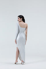 Caroline Silver Midi Dress