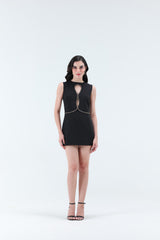 Catherine Gold Detailing Mini Dress