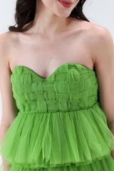 Estella 3 tier Mini Dress - Green