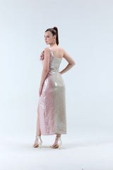 Astrid Flower Detailed Sequins Midi Dress