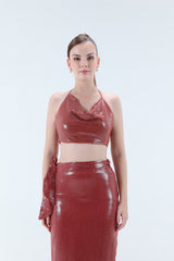 Coco Sequins Cowl Neck Top
