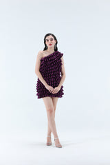 Alura Ruffled Mini Dress - Purple