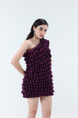 Alura Ruffled Mini Dress - Purple
