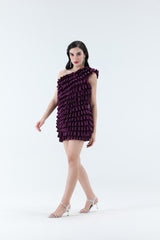 Alura Ruffled Mini Dress - Purple