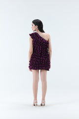 Alura Ruffled Mini Dress - Purple