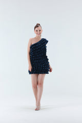 Alura Ruffled Mini Dress - Teal