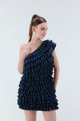 Alura Ruffled Mini Dress - Teal
