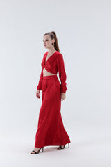 Renne Flared Pants - Red