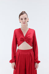 Renne Flared Pants - Red