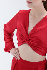 Renne Flared Pants - Red