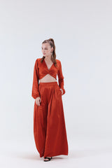 Renne Flared Pants - Rust