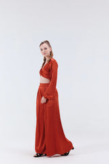 Renne Flared Pants - Rust