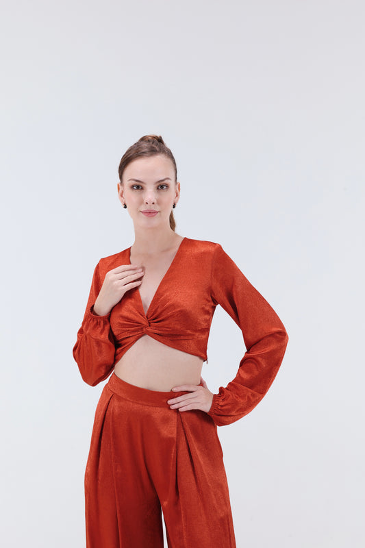 Renne Knotted Top - Rust