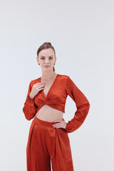Renne Knotted Top - Rust