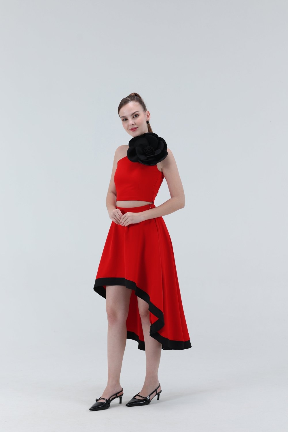 Andrea High Low Midi Skirt - Xaya