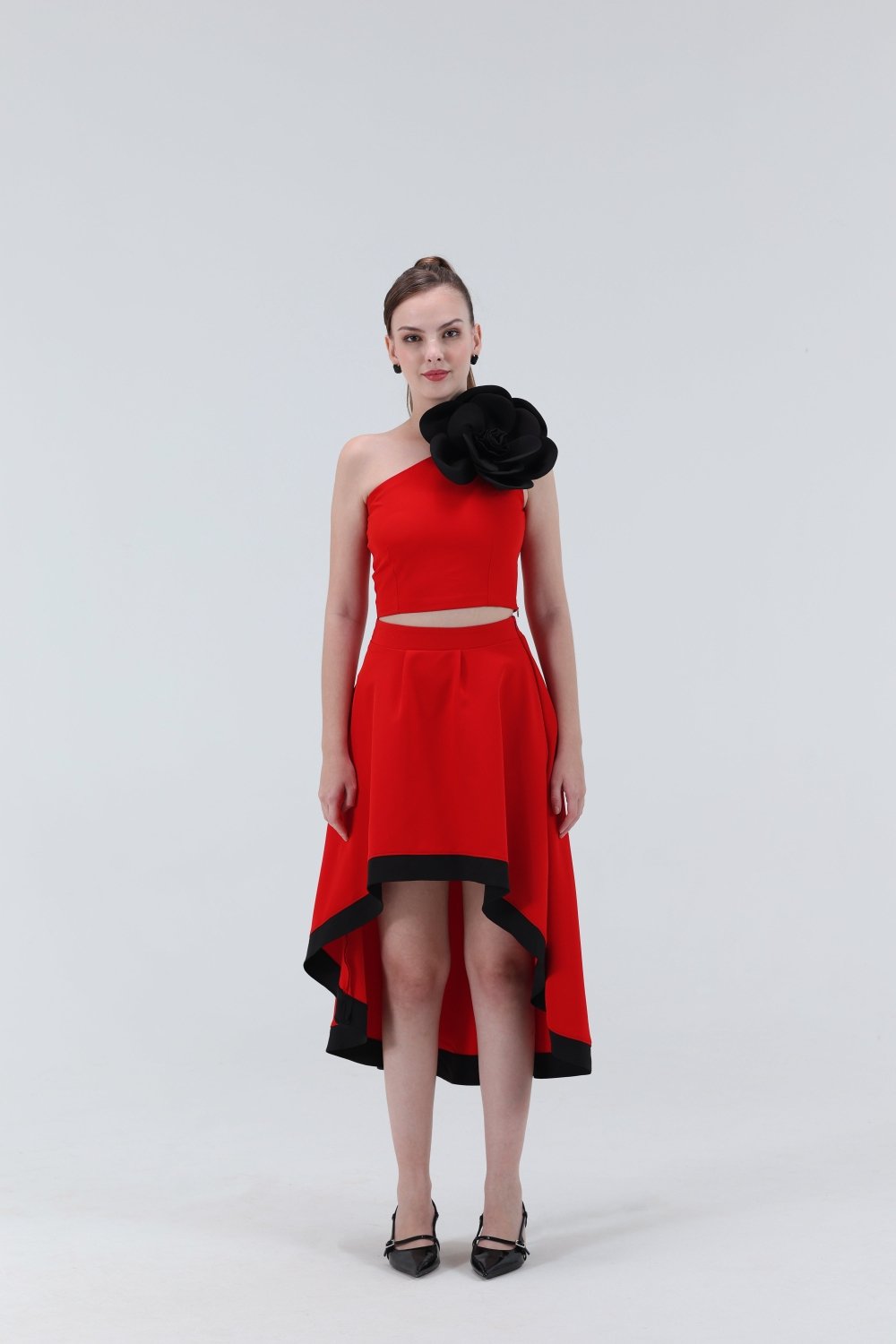 Andrea High Low Midi Skirt - Xaya