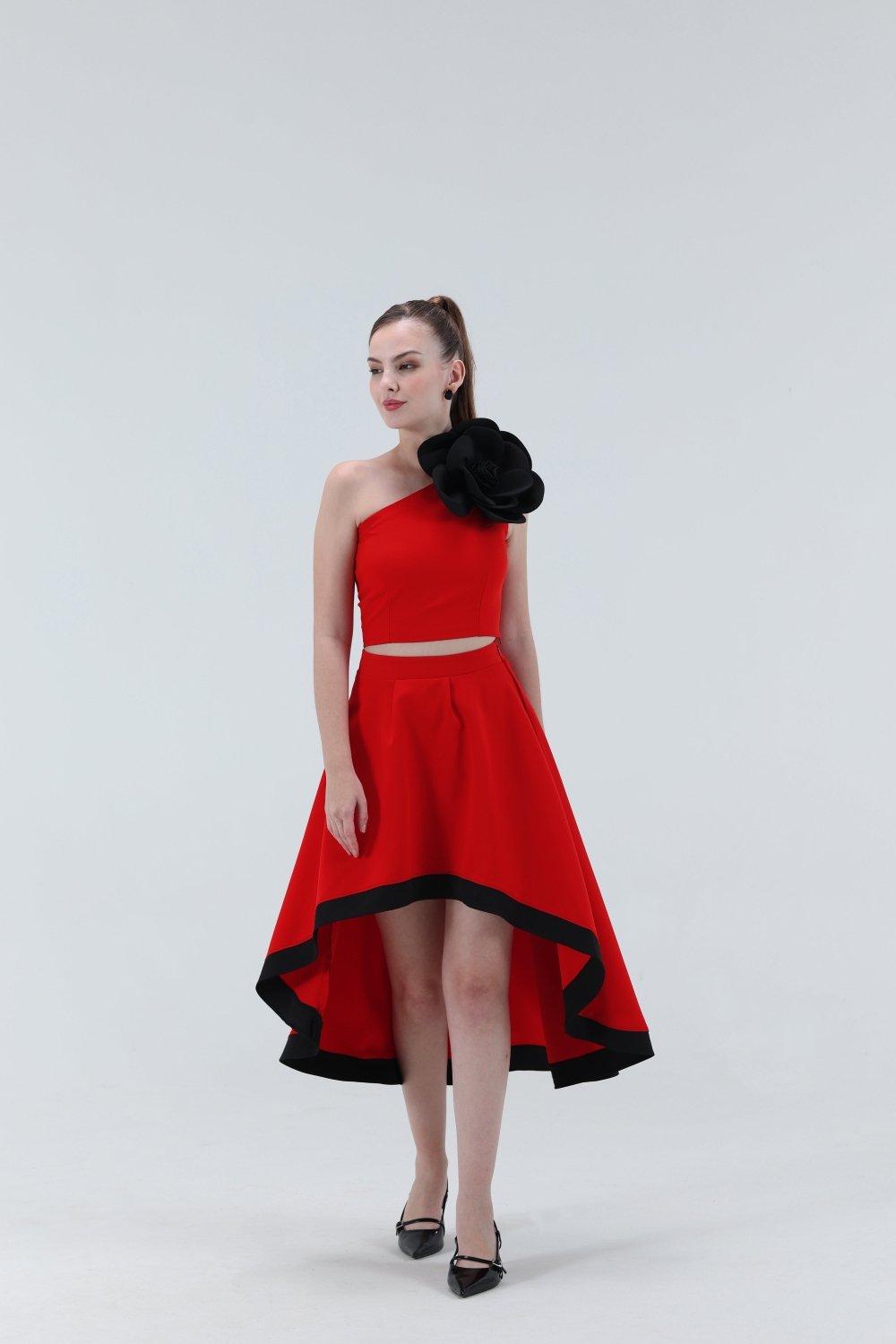 Andrea High Low Midi Skirt - Xaya