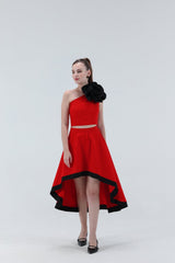 Andrea High Low Midi Skirt - Xaya