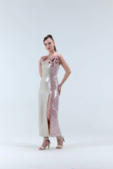 Astrid Flower Detailed Sequins Midi Dress - Xaya