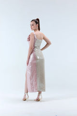 Astrid Flower Detailed Sequins Midi Dress - Xaya