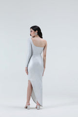 Caroline Silver Midi Dress - Xaya