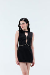 Catherine Gold Detailing Mini Dress - Xaya
