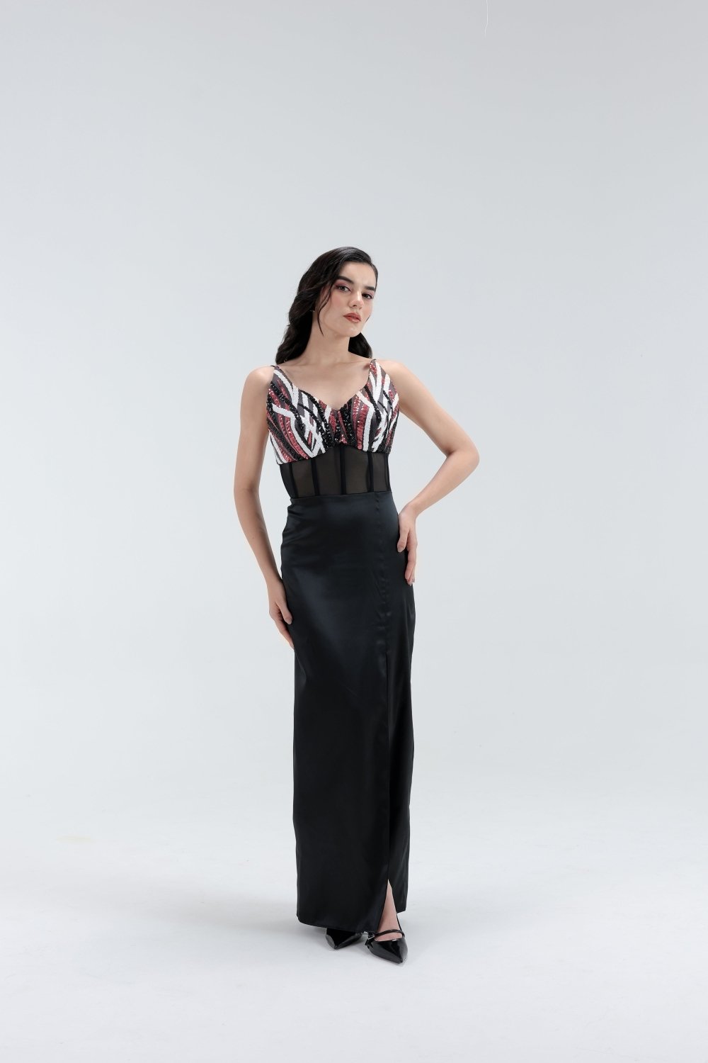 Celeste Petal Corset Maxi Dress - Xaya