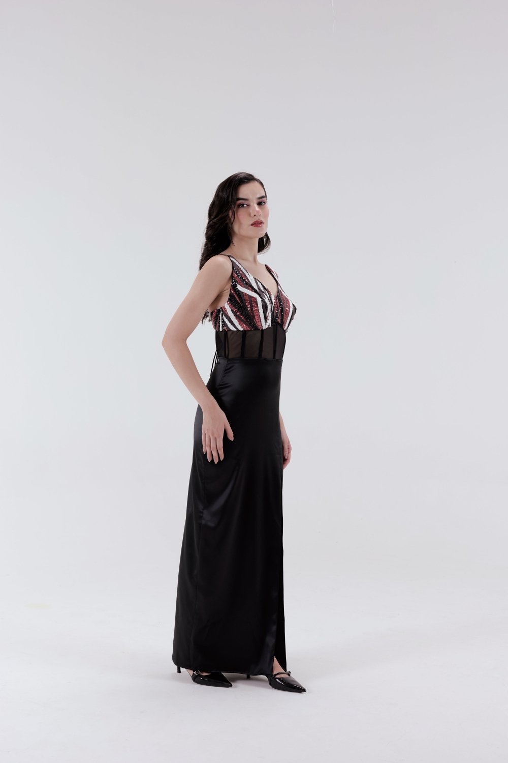 Celeste Petal Corset Maxi Dress - Xaya