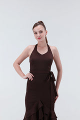 Elizebeth Satin Midi Dress - Xaya