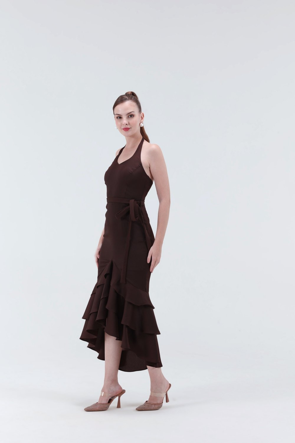 Elizebeth Satin Midi Dress - Xaya