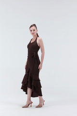 Elizebeth Satin Midi Dress - Xaya