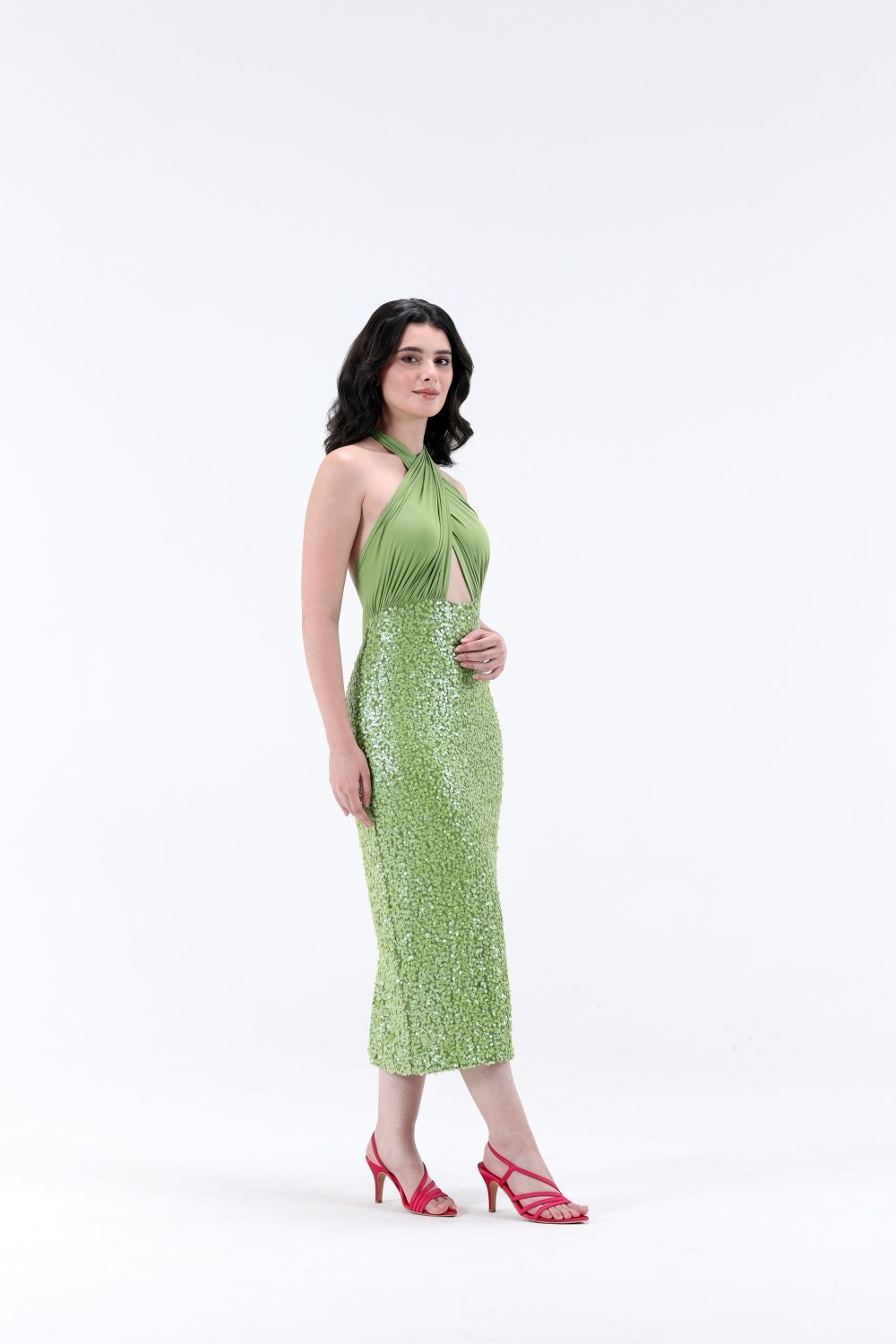Eloise Sequins Midi Dress - Xaya