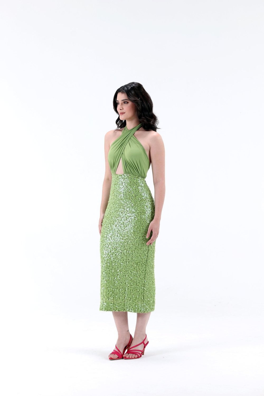 Eloise Sequins Midi Dress - Xaya