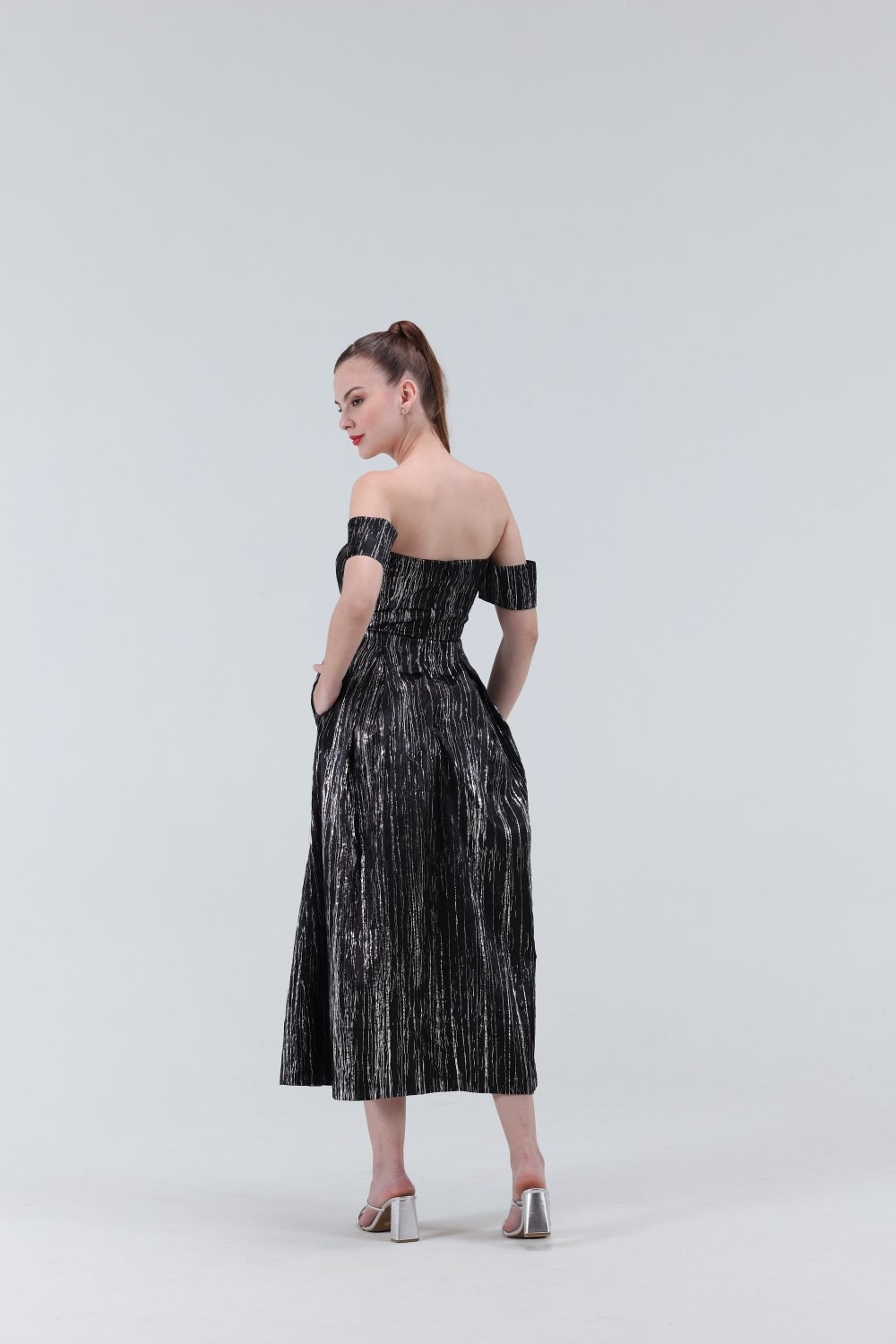 Heidi Off Shoulder Midi Dress - Xaya