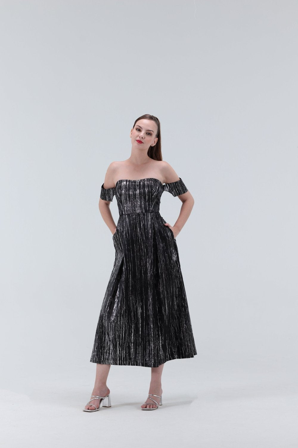 Heidi Off Shoulder Midi Dress - Xaya