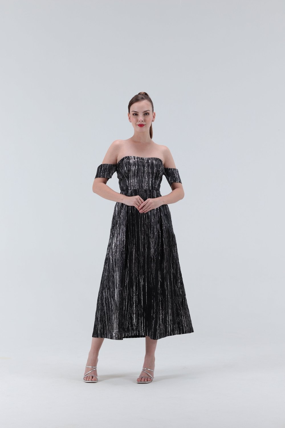 Heidi Off Shoulder Midi Dress - Xaya