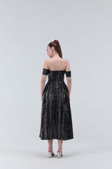 Heidi Off Shoulder Midi Dress - Xaya
