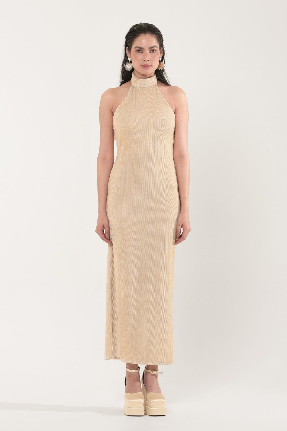Madeleine Gold Midi Dress - Xaya
