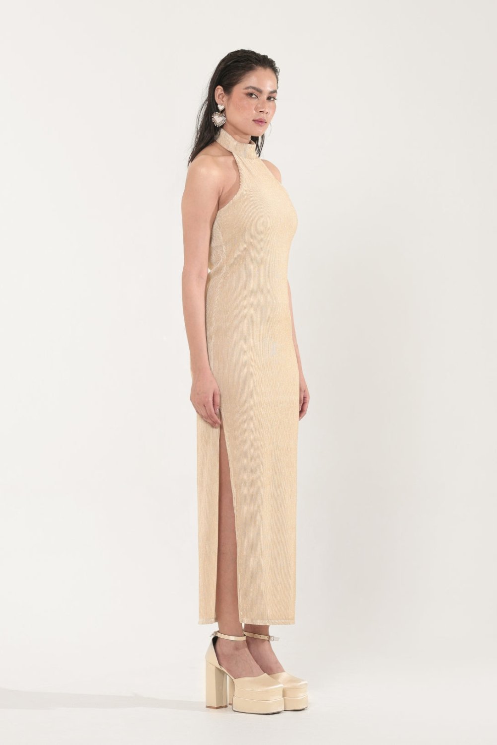 Madeleine Gold Midi Dress - Xaya