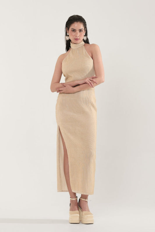 Madeleine Gold Midi Dress - Xaya