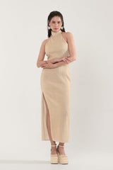Madeleine Gold Midi Dress - Xaya