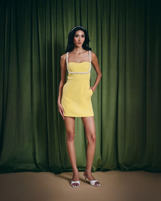 Shami Mini Dress - Yellow - Xaya